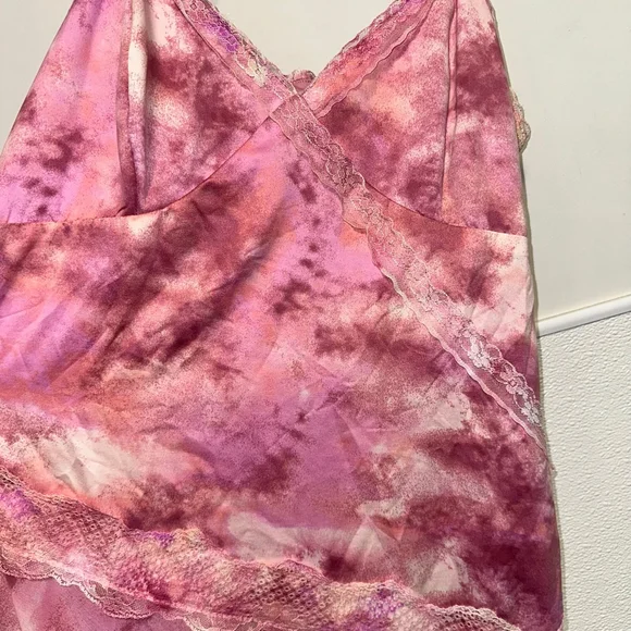 Wild Fable Women’s Y2K Style Tie-Dye Slip Dress Pink Cream NWT NEW Large Lace - Picture 7 of 12